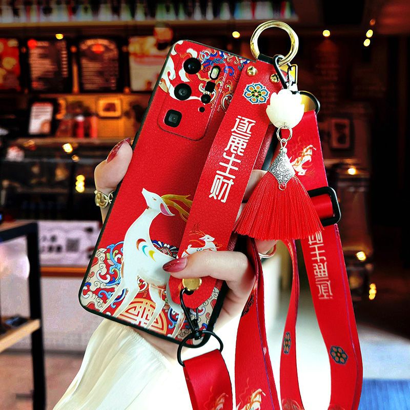 Phone Cases Red Deer - 만화 무늬 사슴 빨간색 보라색 가죽