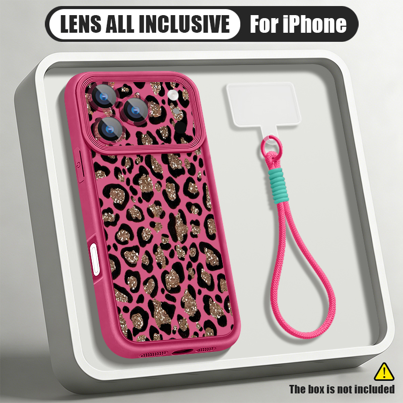 Phone Cases With Straps - 브라운 레오파드 프린트 랜야드 폰 케이스