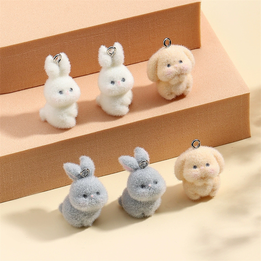 Phone Cases With Charms - 3PCS 플러시 수지 입체 토끼 개