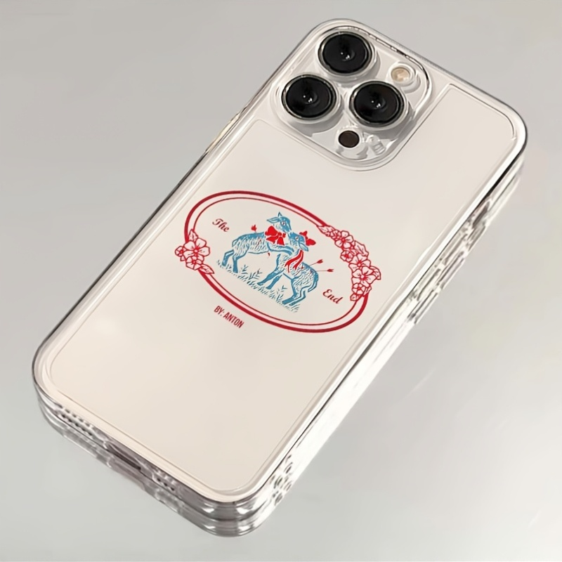 Phone Cases Red Deer - 올드 패션 레드 블루 조각 스타일