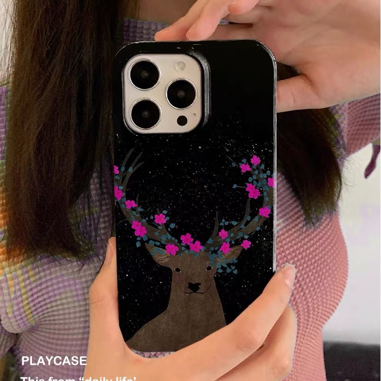 Phone Cases Red Deer - 블랙 레드 시카 사슴 디자인 아이폰