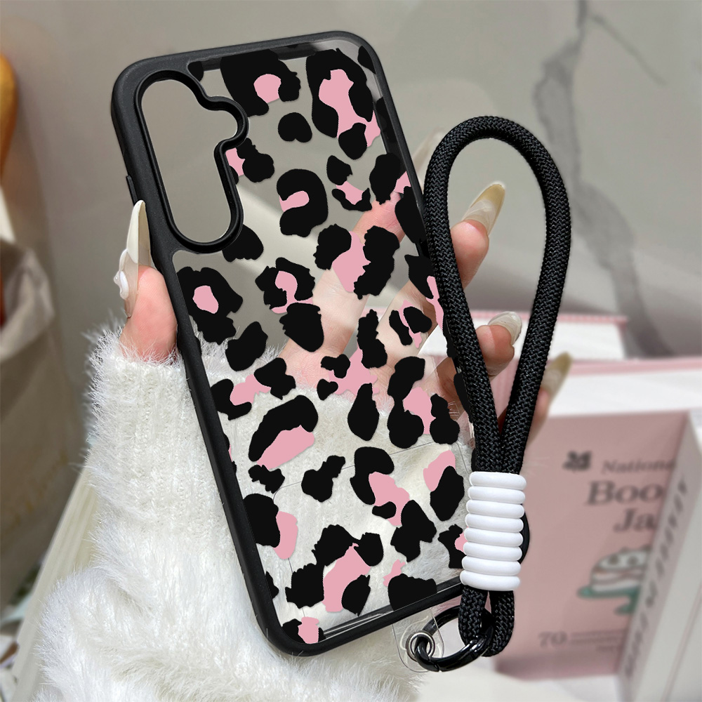 Phone Cases With Straps - 레오파드 프린트 폰 케이스 삼성 갤럭시