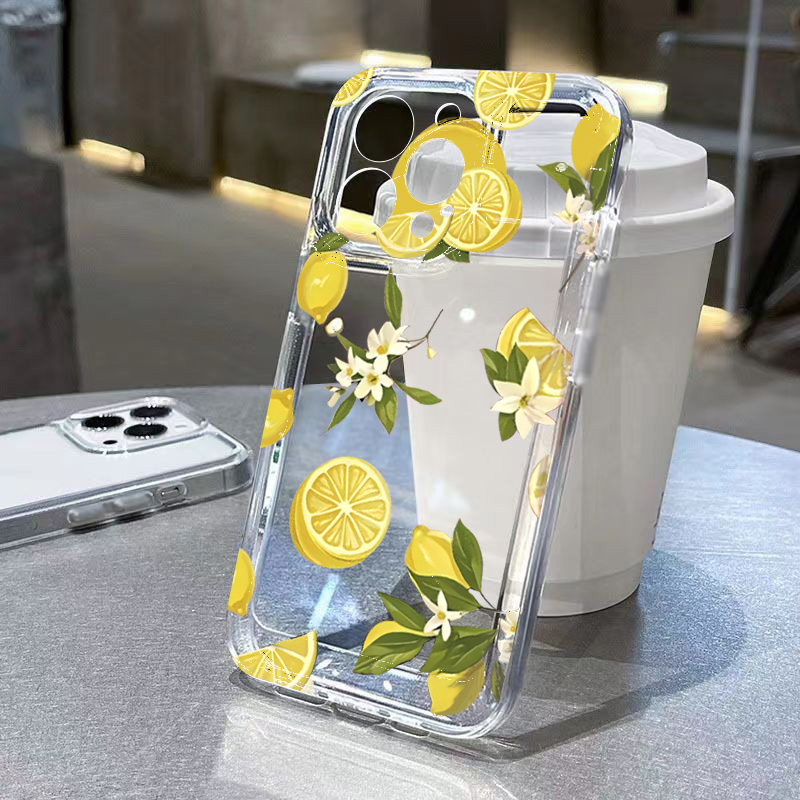 Samsung Galaxy S24 - 여름 과일 레몬 꽃 투명 폰