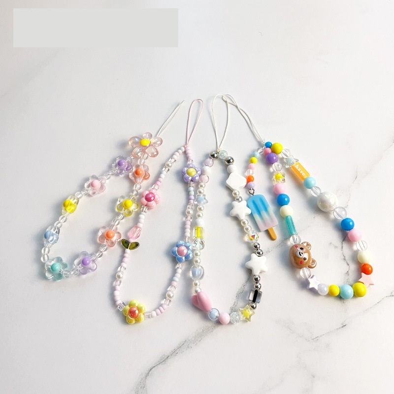 여성용 튤립 꽃 구슬 휴대폰 체인, 귀여운 아크릴 전화 - Phone Cases With Charms 리뷰 및 가격