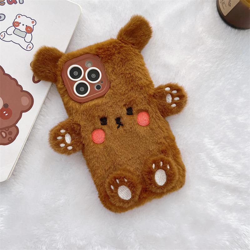 한국 3D 만화 곰돌이 푹신한 봉제 커플 폰 케이스 아 - Phone Cases For Iphone 17 리뷰 및 가격