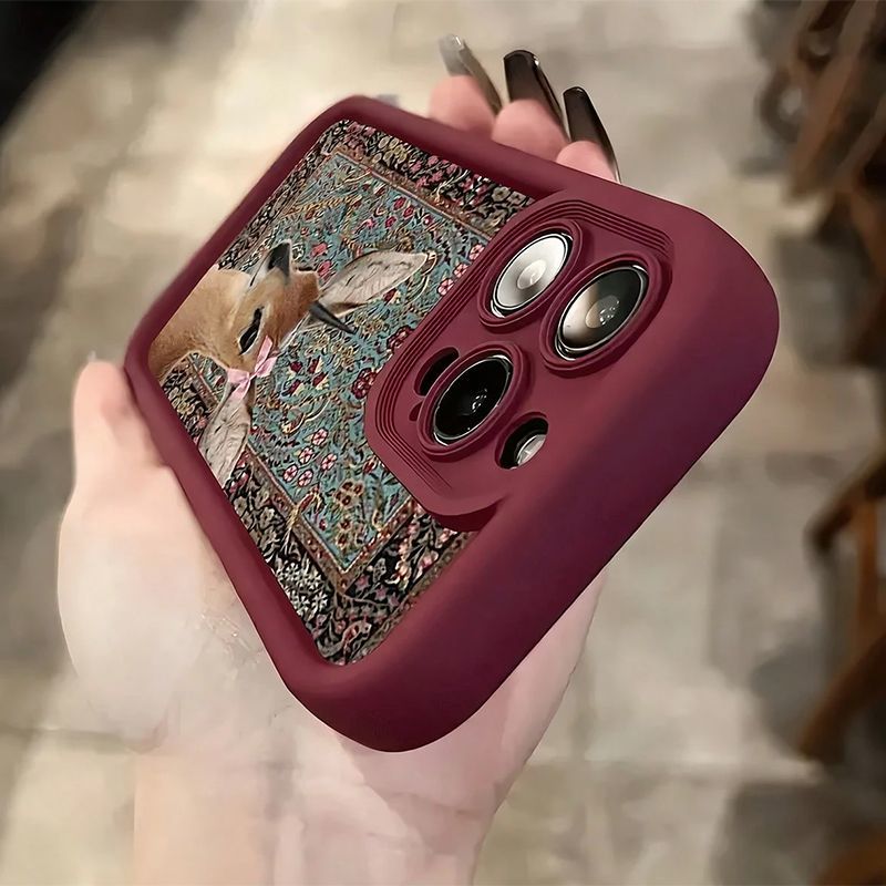 와인 레드 태피스트리 사슴 프린트 케이스 (아이폰 16 - Phone Cases Red Deer 리뷰 및 가격