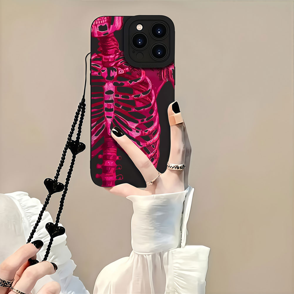스트랩 Y2K 레드 본 폰 케이스 (아이폰 17, 16 - Phone Cases With Straps 리뷰 및 가격
