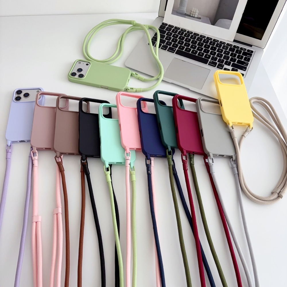 캔디 솔리드 컬러 크로스바디 스트랩 케이스 (아이폰 1 - Phone Cases With Charms 리뷰 및 가격