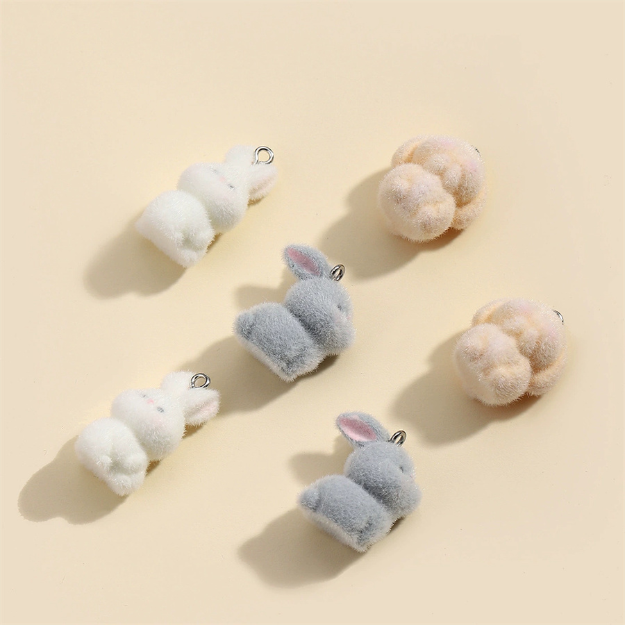 3PCS 플러시 수지 입체 토끼 개 바보 인형 키 체인 - Phone Cases With Charms 리뷰 및 가격
