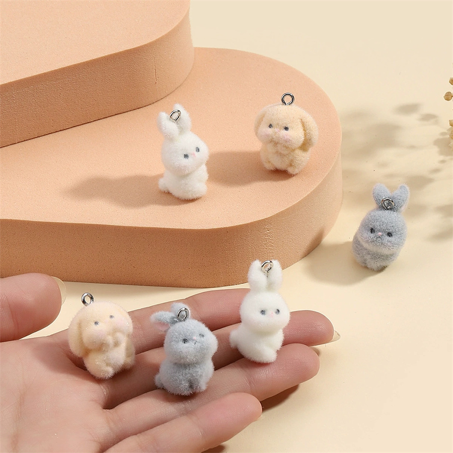 3PCS 플러시 수지 입체 토끼 개 바보 인형 키 체인 - Phone Cases With Charms 리뷰 및 가격