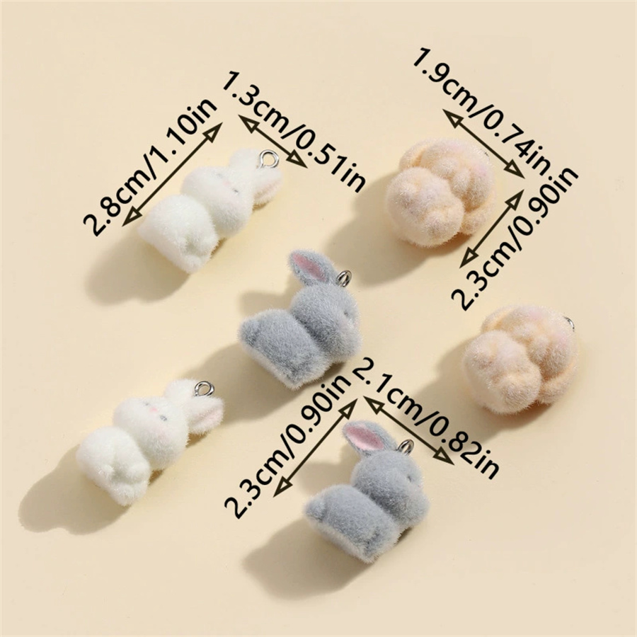 3PCS 플러시 수지 입체 토끼 개 바보 인형 키 체인 - Phone Cases With Charms 리뷰 및 가격