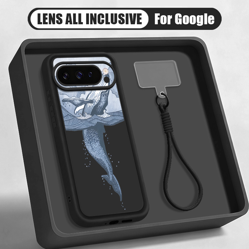  혹등고래 프린트 손목 스트랩 끈 케이스 (구글 픽셀  - Phone Cases With Straps 리뷰 및 가격