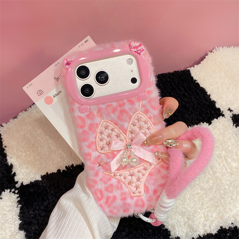 럭셔리 레오파드 프린트 비키니 패턴 플러시 폰 케이스  - Phone Cases For Iphone 17 리뷰 및 가격