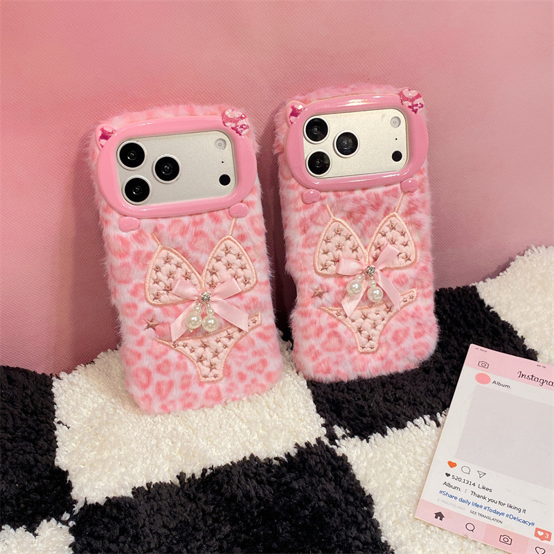 럭셔리 레오파드 프린트 비키니 패턴 플러시 폰 케이스  - Phone Cases For Iphone 17 리뷰 및 가격