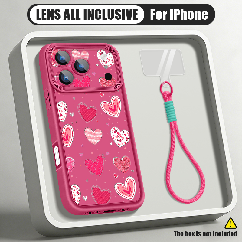 러브 하트 패턴 스트랩 케이스 아이폰 17 프로 맥스  - Phone Cases With Straps 리뷰 및 가격