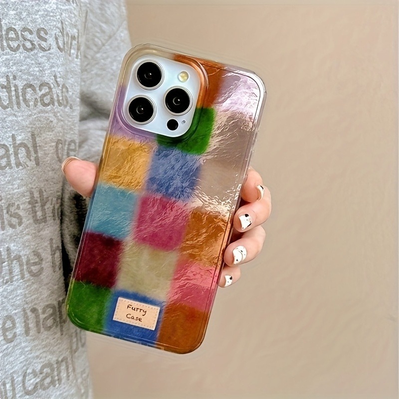 레트로 가을 겨울 화려한 사각형 포일 패턴 폰 케이스  - Phone Cases For Iphone 17 리뷰 및 가격