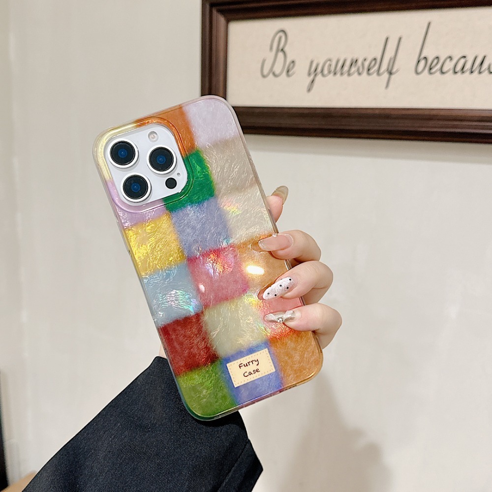 레트로 가을 겨울 화려한 사각형 포일 패턴 폰 케이스  - Phone Cases For Iphone 17 리뷰 및 가격