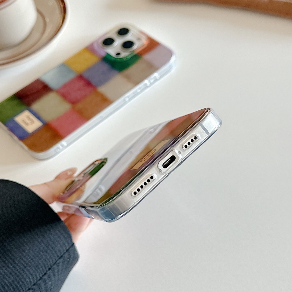레트로 가을 겨울 화려한 사각형 포일 패턴 폰 케이스  - Phone Cases For Iphone 17 리뷰 및 가격