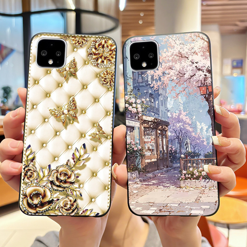 구글 픽셀 4용 전화 케이스 소프트 실리콘 블랙 케이스 - Phone Cases Viral 리뷰 및 가격