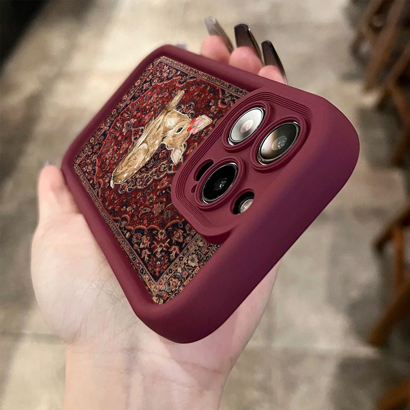 빈티지 레드 플로럴 사슴 패턴 하이엣지 TPU 충격 방 - Phone Cases Red Deer 리뷰 및 가격