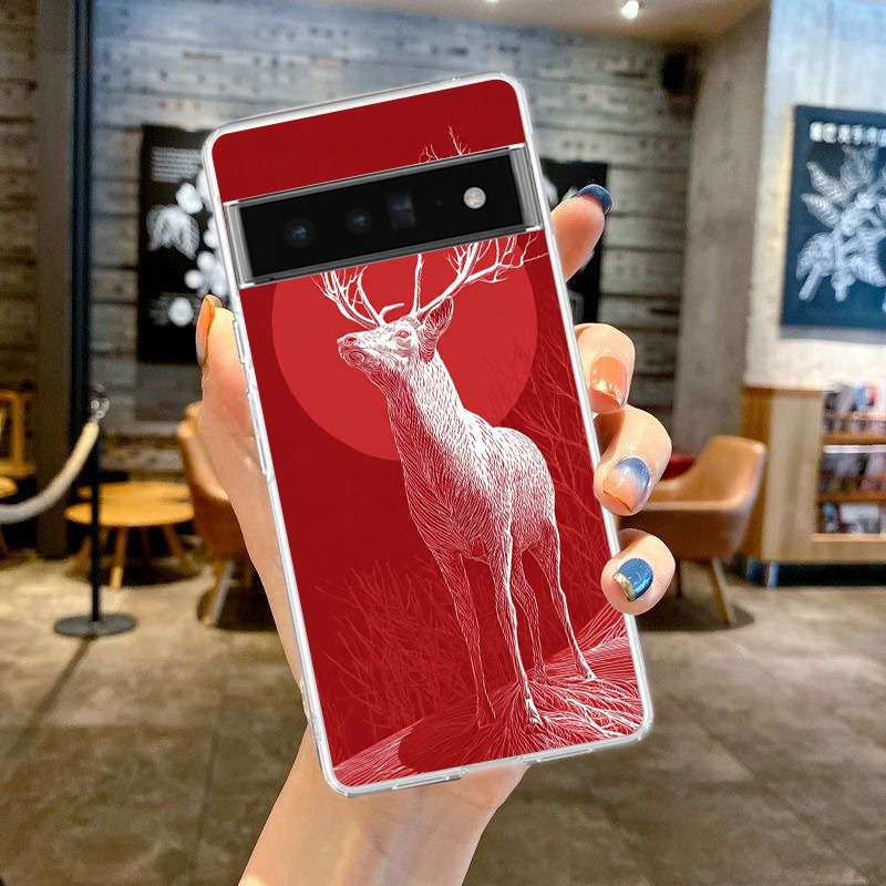 구글 픽셀 10 9 8 7 6 5 4 4XL 소프트 T - Phone Cases Red Deer 리뷰 및 가격