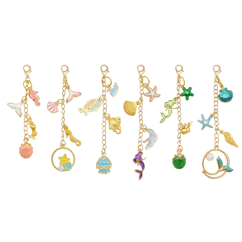 6/9개 귀여운 립밤 참 키체인 꽃 바다 생물 체리 모 - Phone Cases With Charms 리뷰 및 가격